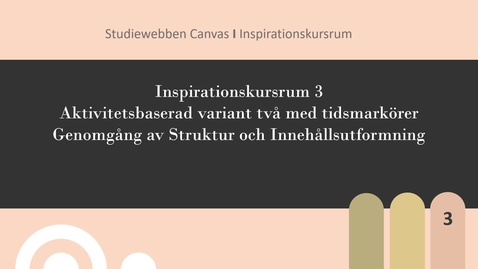 Thumbnail for Inspirationskursrum  I Aktivitetsbaserad variant två  I Med  tidsstämplar