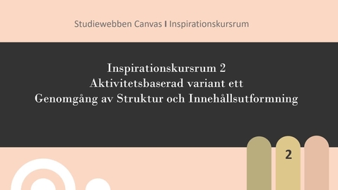 Thumbnail for Inspirationskursrum I Aktivitetsbaserad variant ett I Utan tidsstämplar
