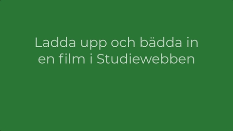 Thumbnail for Ladda upp och bädda in film i studiewebben