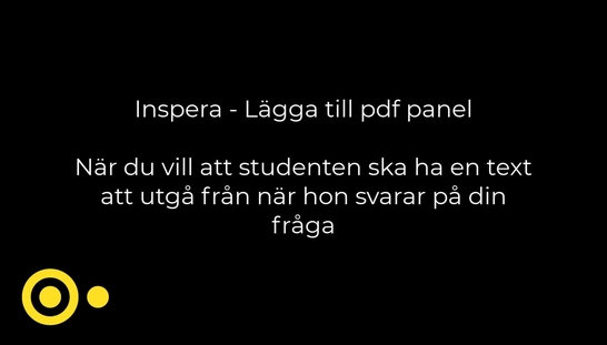 Inspera - Lägga till pdf panel
