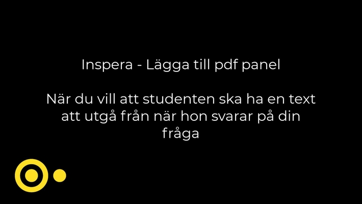 Inspera - Lägga till pdf panel