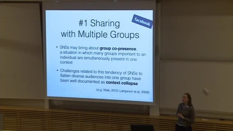 Thumbnail for Airi Lampinen – Om integritet i sociala media (Part Two) / 2015