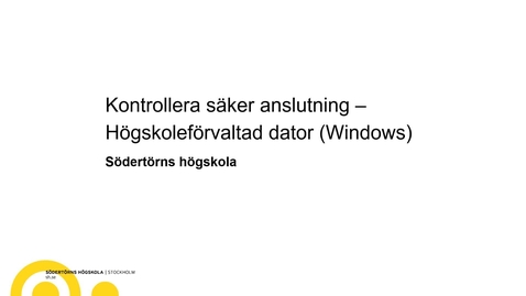 Thumbnail for Kontrollera säker anslutning (Windows)