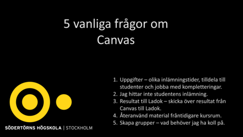 Thumbnail for 5 vanliga frågor om Canvas