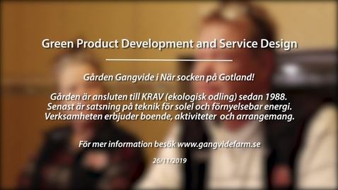 Thumbnail for Module 5: Green product development and service design. Gangvide Farm