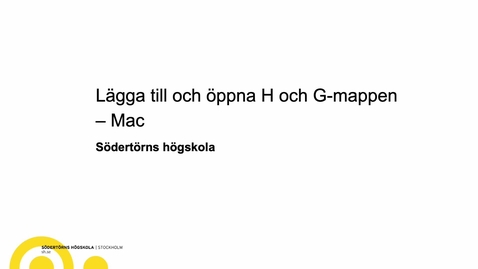 Thumbnail for Lägga till och öppna H och G-mappen – Mac