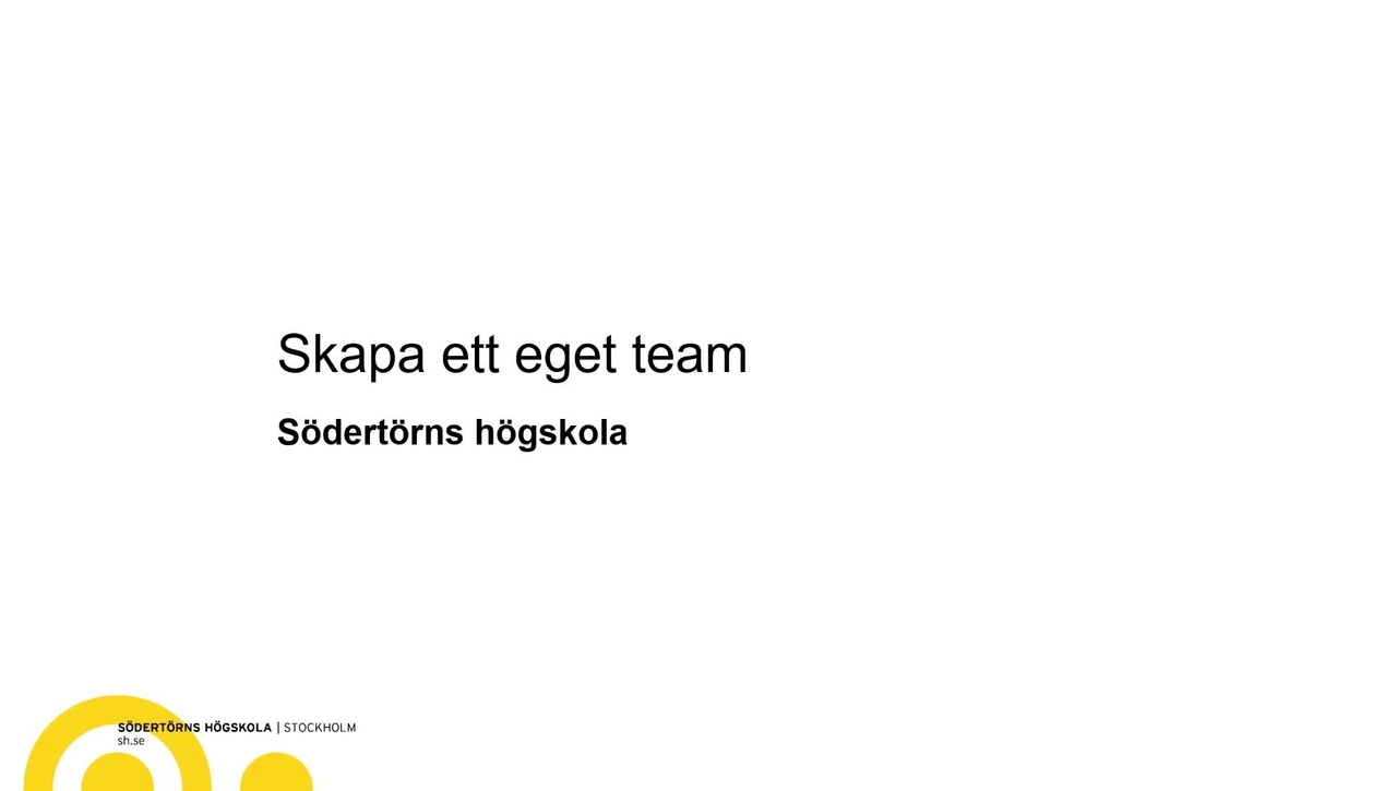 Skapa nytt Team - Personal