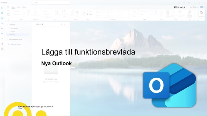 Lägga till funktionsadress Nya Outlook 2025