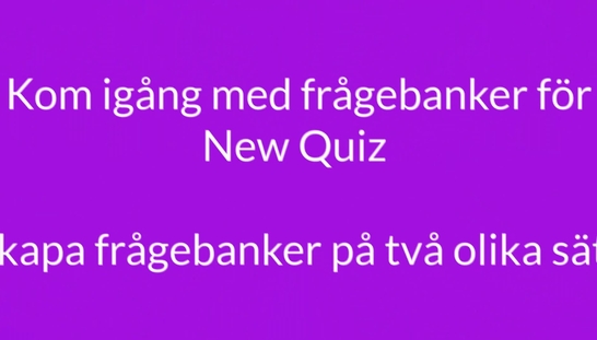 Kom igång med frågebanker
