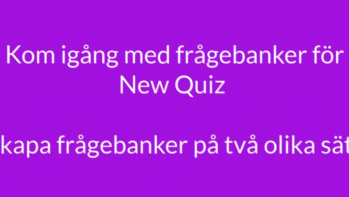 Kom igång med frågebanker