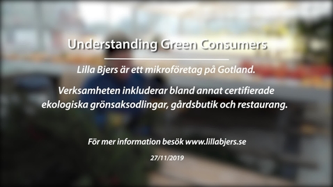 Thumbnail for Module 2: Understanding Green Consumers. Lilla Bjers