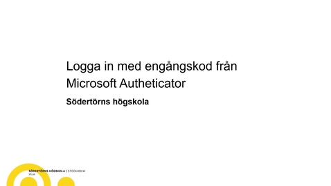 Thumbnail for Logga in med engångskod från mobilapplikationen Microsoft Authenticator
