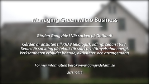 Thumbnail for Module 1: Managing green micro business. Gangvide Farm