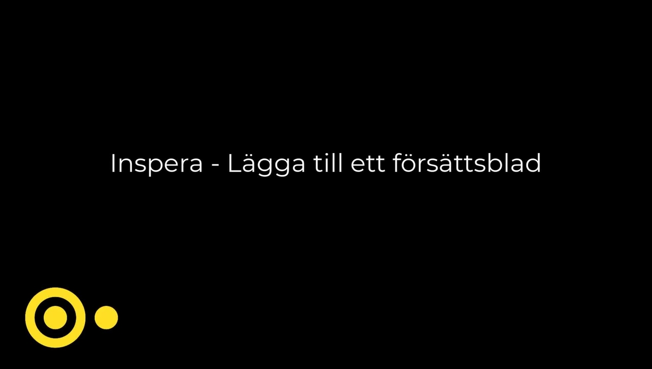 Inspera - Lägga till försättsblad