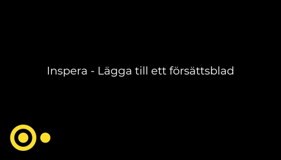 Inspera - Lägga till försättsblad