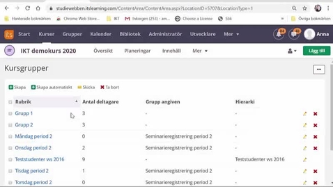 Thumbnail for Ge grupper av studenter acess till olika innehåll - diskussionsforum med behörighetsinställningar