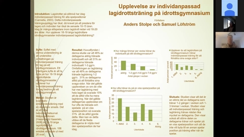 Thumbnail for Upplevelse av individanpassad lagidrottsträning på idrottsgymnasium Anders och Samuel