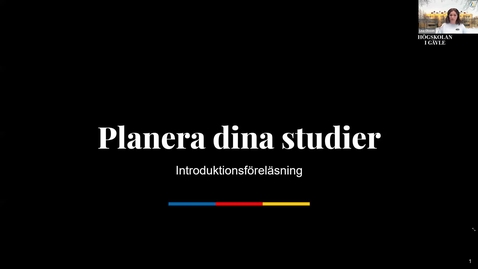 Thumbnail for Introduktionsföreläsning: Planera dina studier