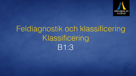 Thumbnail for Feldiagnostik och klassificering - Modul B1:3