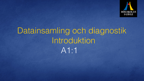 Thumbnail for Datainsamling och diagnostik -Modul A1:1