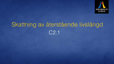 Thumbnail for Skattning av återstående livslängd . Modul C2:1