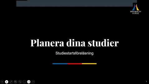 Thumbnail for Studiestartsföreläsning: Planera dina studier
