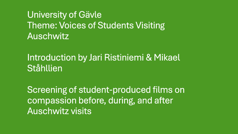 Thumbnail for World Day of Compassion 2025 -  Introduction by Jari Ristiniemi &amp; Mikael Ståhllien