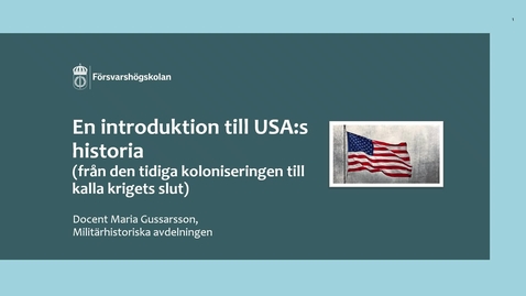 Thumbnail for Föreläsning HOP inför USA, del 1