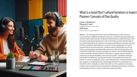 Thumbnail for Whats a good plan - Cultural Variations in Expert Planners' Concepts of Plan Quality