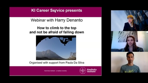 Thumbnail for Webinar -How to climb to the top and not be afraid of falling down
