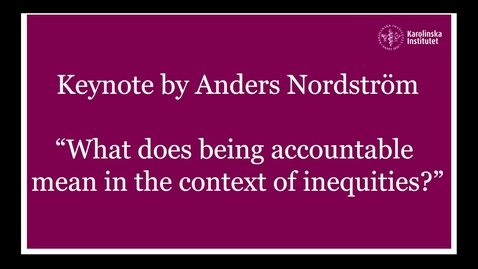 Thumbnail for The Nordic Pandemic Network - Keynote by Anders Nordström