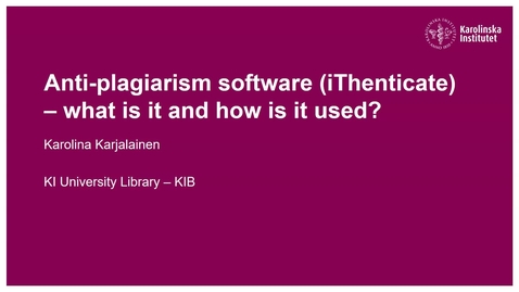 Thumbnail for Ant-plagiarism software (iThenticate)