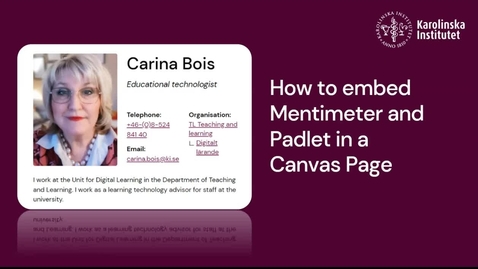 Thumbnail for Embed Mentimeter and Padlet into Canvas