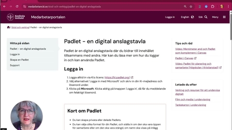 Thumbnail for Padlet introduktion på KI