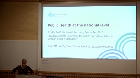 Thumbnail for Stockholm Public Health Lecture: Dr Anna Månsdotter