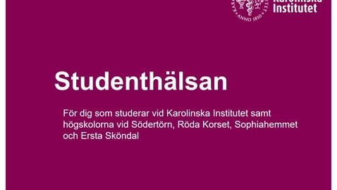 Thumbnail for Information från studenthälsan_Biomedicinska analytikerprogrammet