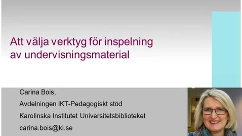Thumbnail for Att välja verktyg för inspelning av undervisningsmaterial