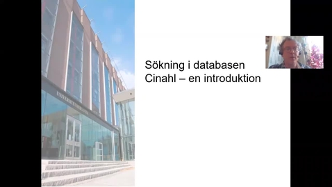 Thumbnail for Söka i Cinahl - en introduktion