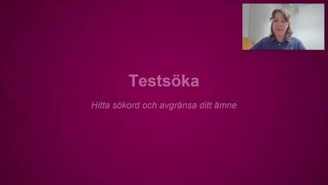 Thumbnail for Börja med att testsöka
