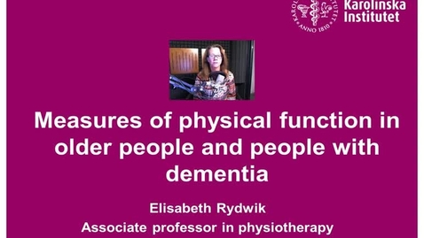 Thumbnail for Measures of physical function in older people and people with dementia