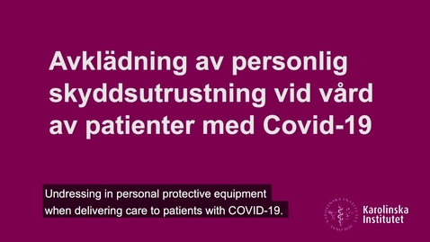 Thumbnail for Avkladning av skyddsutrustning -English