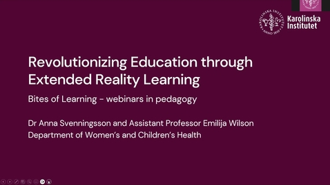 Thumbnail for Revolutionizing Education through Extended Reality Learning - Bites of Learning