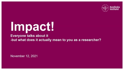 Thumbnail for Impact seminar with Sophia Savage, EEO, Nov 12 2021