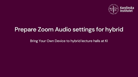 Thumbnail for Prepare Zoom Audio settings for hybrid