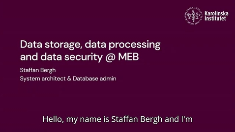 Thumbnail for Data Storage, Processing and Security @ MEB