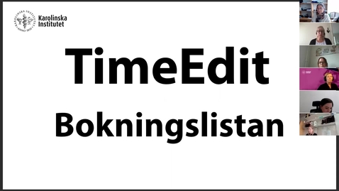 Thumbnail for TimeEdit Bokningslistan och Objektslistan