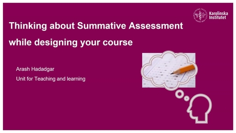 Thumbnail for course design and summative assessment