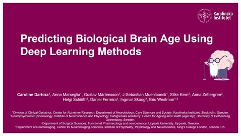 Thumbnail for Caroline Dartora - PREDICTING BIOLOGICAL BRAIN AGE USING DEEP LEARNING METHODS
