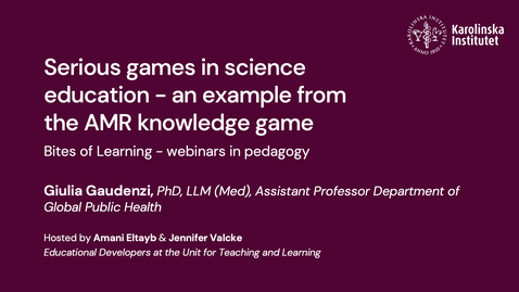 Thumbnail for Gamification in teaching and learning - Giulia Gaudenzi on Bites of Learning