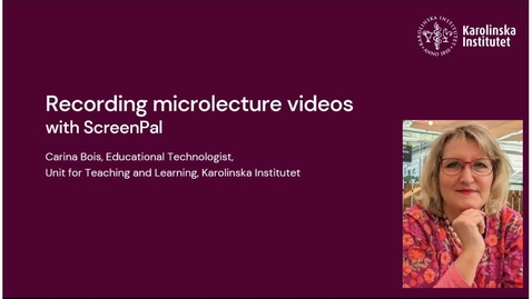 Thumbnail for Recording microlectures with ScreenPal